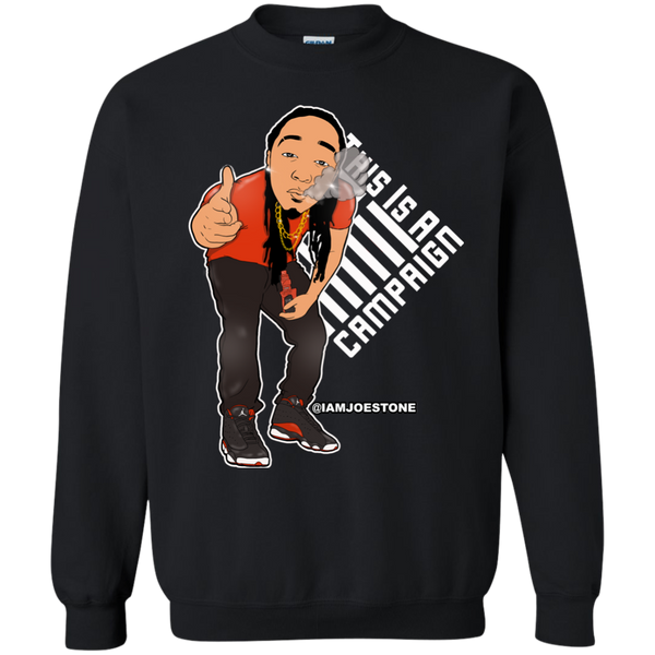 Joe Stone Cartoon Crewneck Pullover Sweatshirt  8 oz. - This Is A Campaign iAmJoeStone
