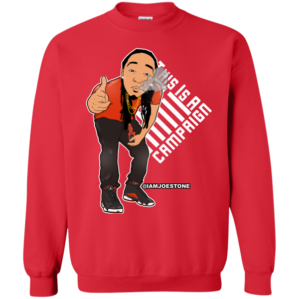 Joe Stone Cartoon Crewneck Pullover Sweatshirt  8 oz. - This Is A Campaign iAmJoeStone