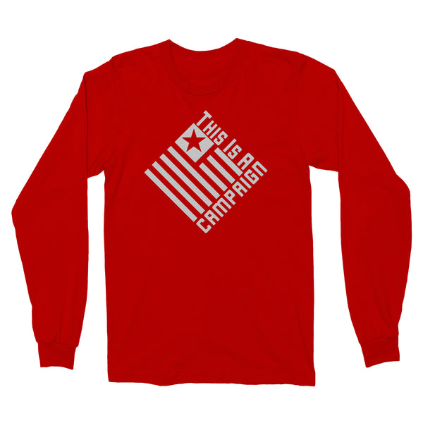 TIAC- Long Sleeve White On Red - This Is A Campaign iAmJoeStone