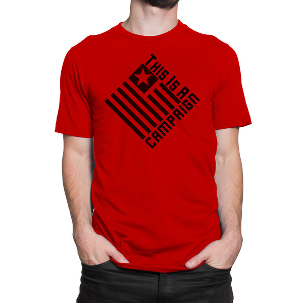 TIAC - T-Shirt Black on Red - This Is A Campaign iAmJoeStone