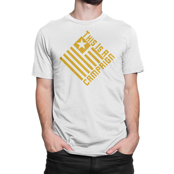 TIAC - T-Shirt Gold on White - This Is A Campaign iAmJoeStone