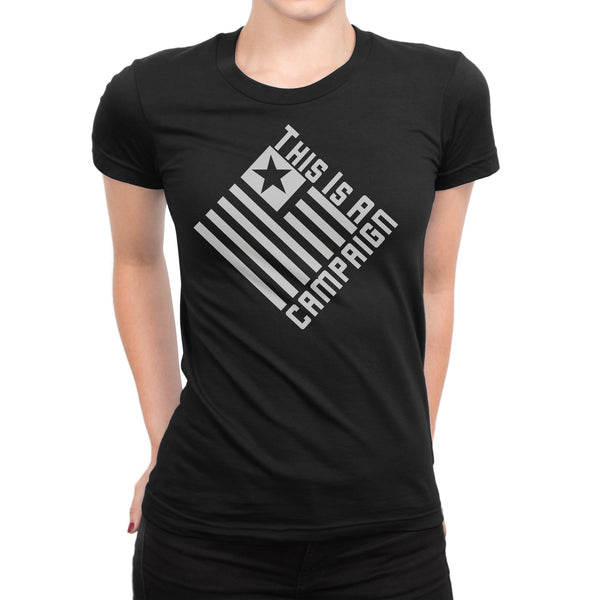 TIAC- T-Shirt Women Platinum On Black Limited Edition - This Is A Campaign iAmJoeStone